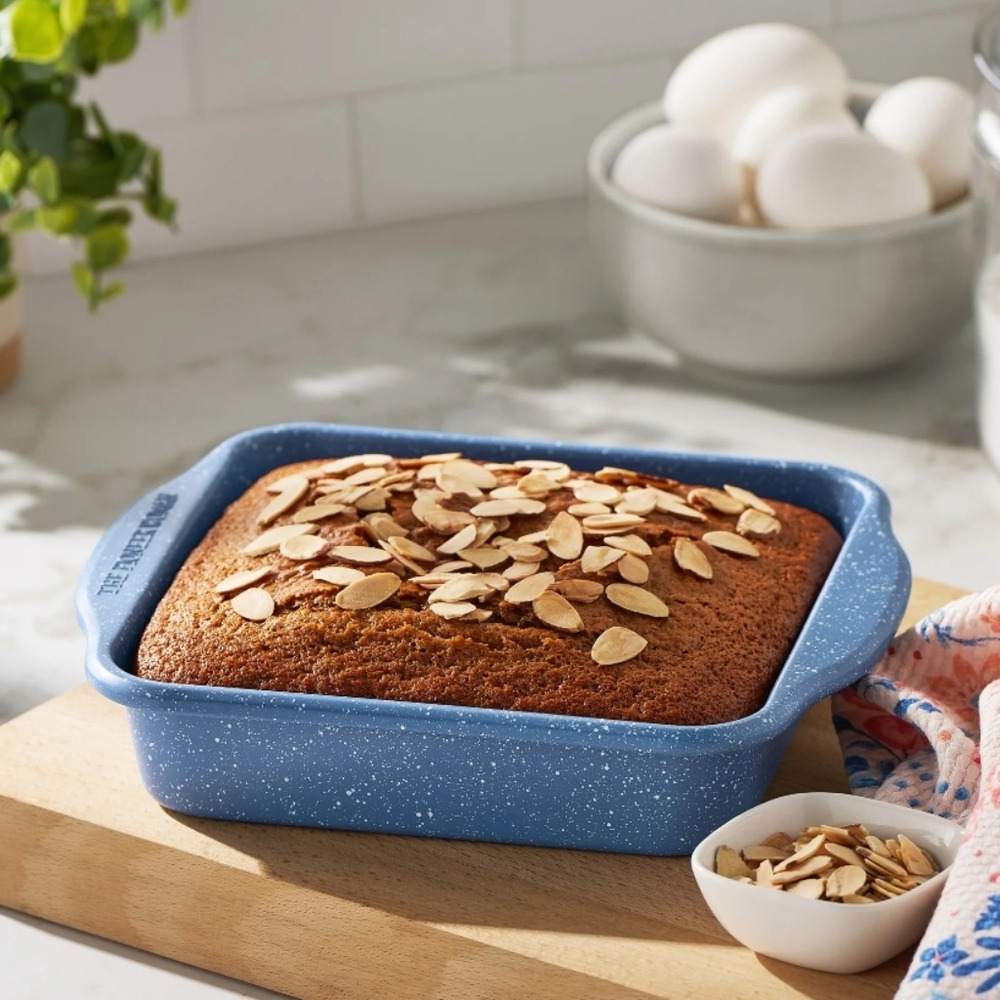 💜 New 2025 The Pioneer Woman Blue Speckle Nonstick 8 Inch Square Baking Dish